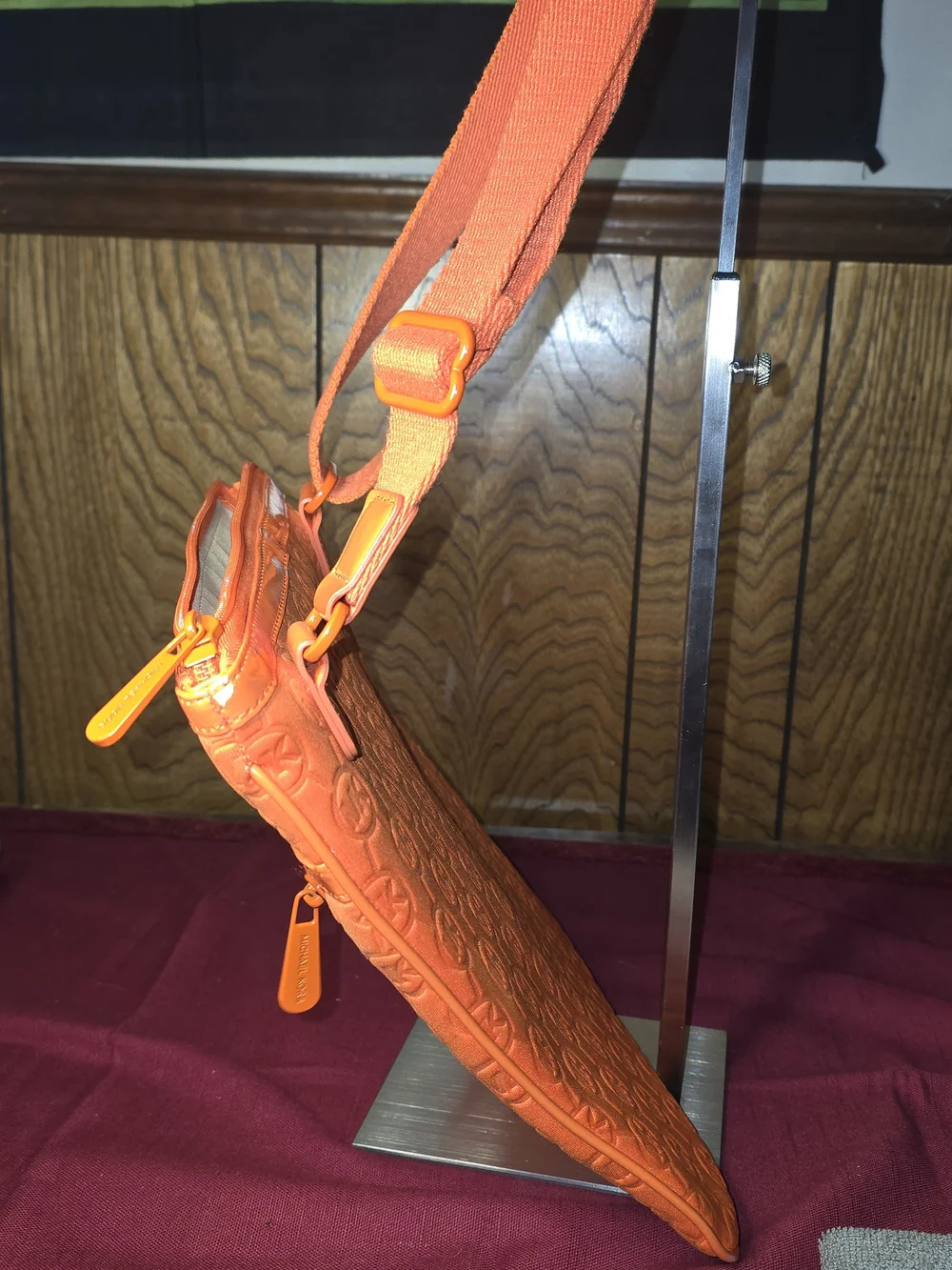 Michael Kors Orange Embossed Crossbody Bag
